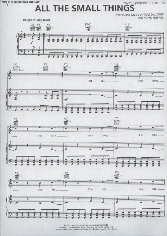 Partitura da música All The Small Things v.3