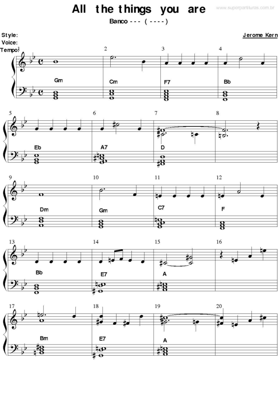 Partitura da música All The Things You Are