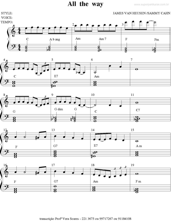 Partitura da música All The Way v.2