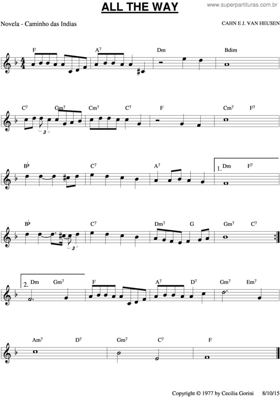 Partitura da música All The Way v.3