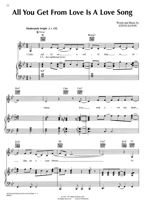 Partitura da música All You Get From Love Is A Love Song