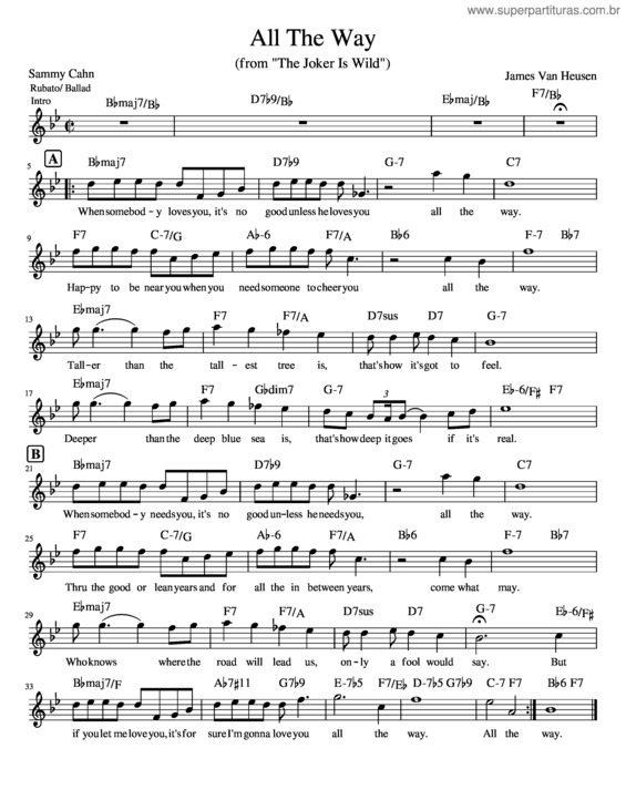 Partitura da música All_The_Way