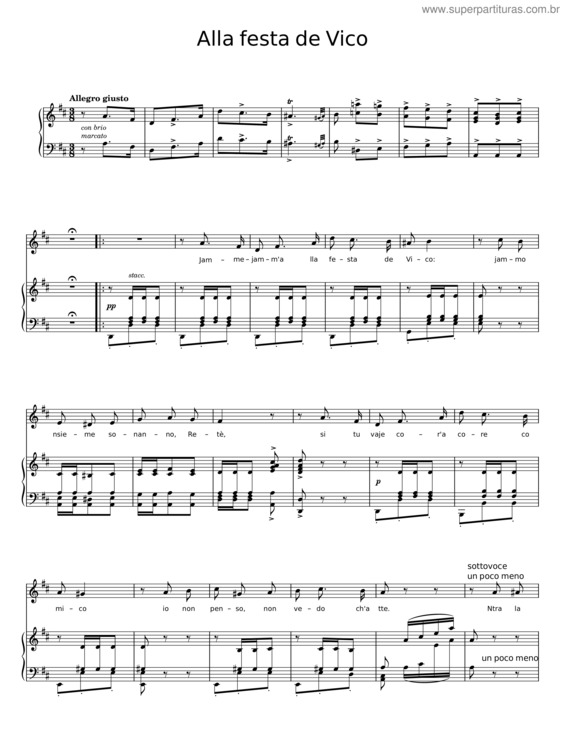Partitura da música Alla Festa De Vico