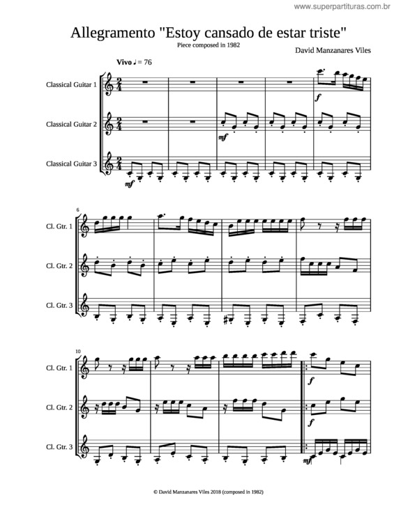 Partitura da música Allegramento Estoy Cansado De Estar Triste