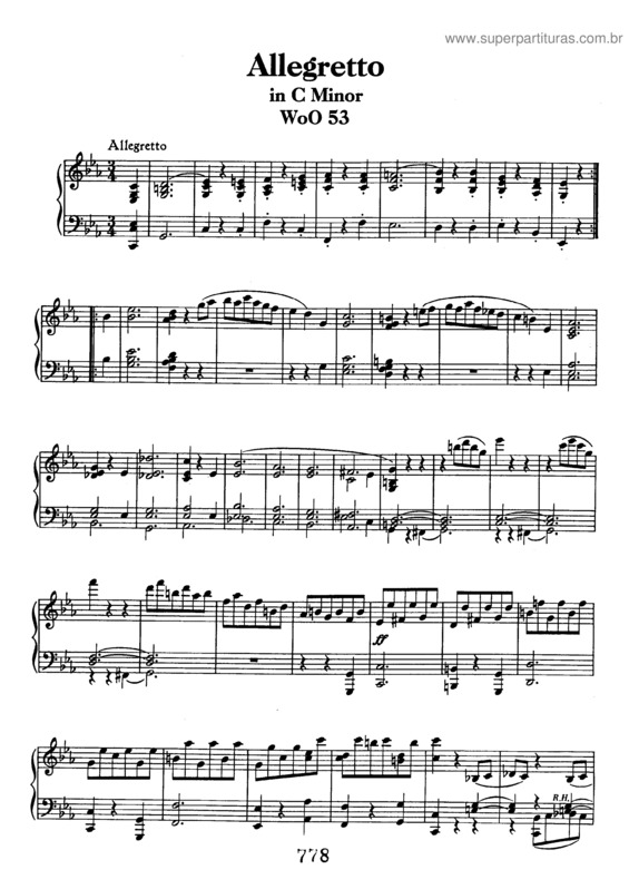 Partitura da música Allegretto in C v.2