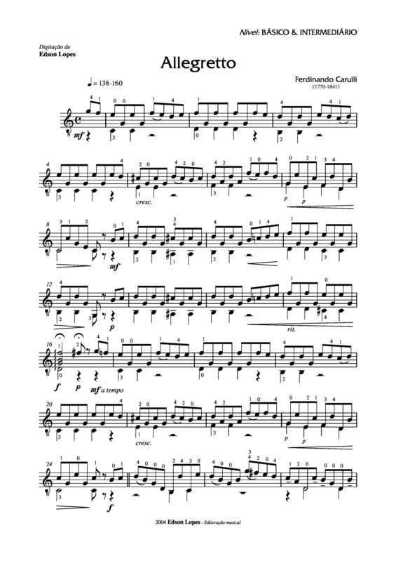 Partitura da música Allegretto v.4