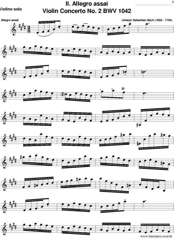 Partitura da música Allegro Assai