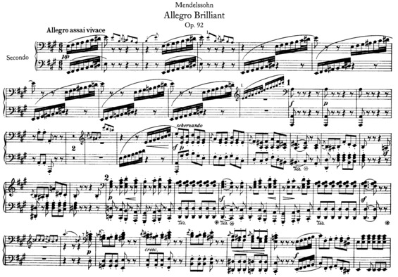 Partitura da música Allegro Brilliant in A major