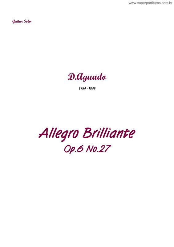 Partitura da música Allegro Brilliante