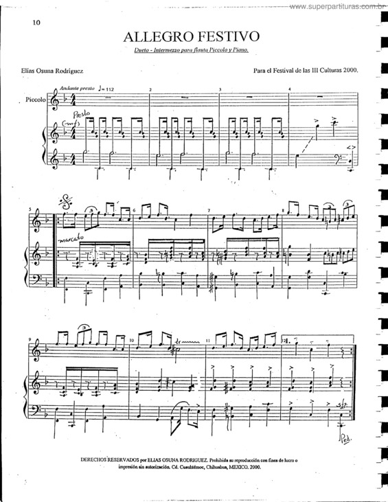 Partitura da música Allegro Festivo
