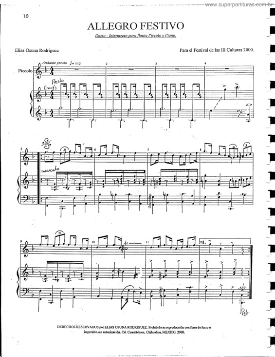 Partitura da música Allegro Festivo