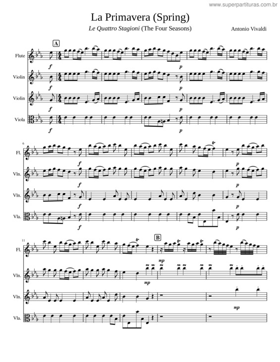 Partitura da música Allegro From La Primavera
