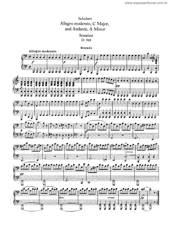 Partitura da música Allegro moderato in C and Andante in A