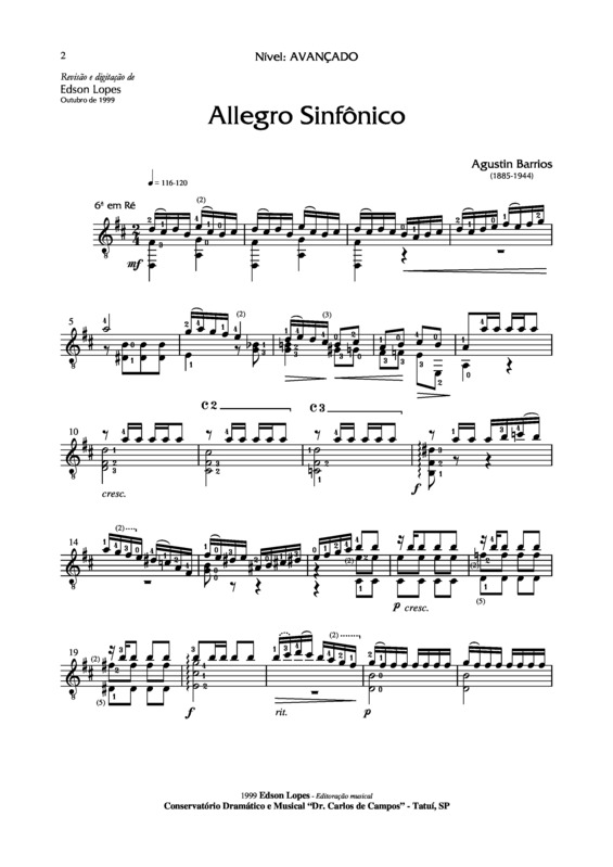 Partitura da música Allegro Sinfonico v.2