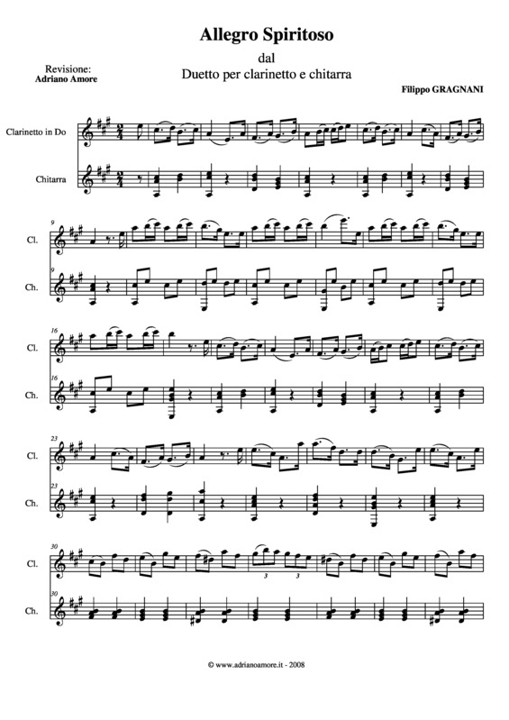 Partitura da música Allegro Spiritoso (Duetto)