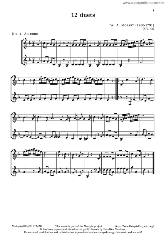 Partitura da música Allegro v.3