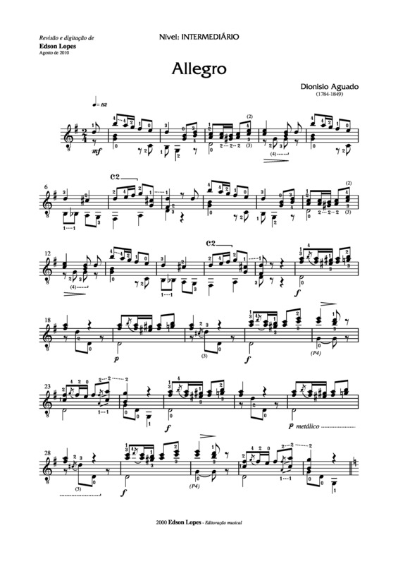 Partitura da música Allegro v.7