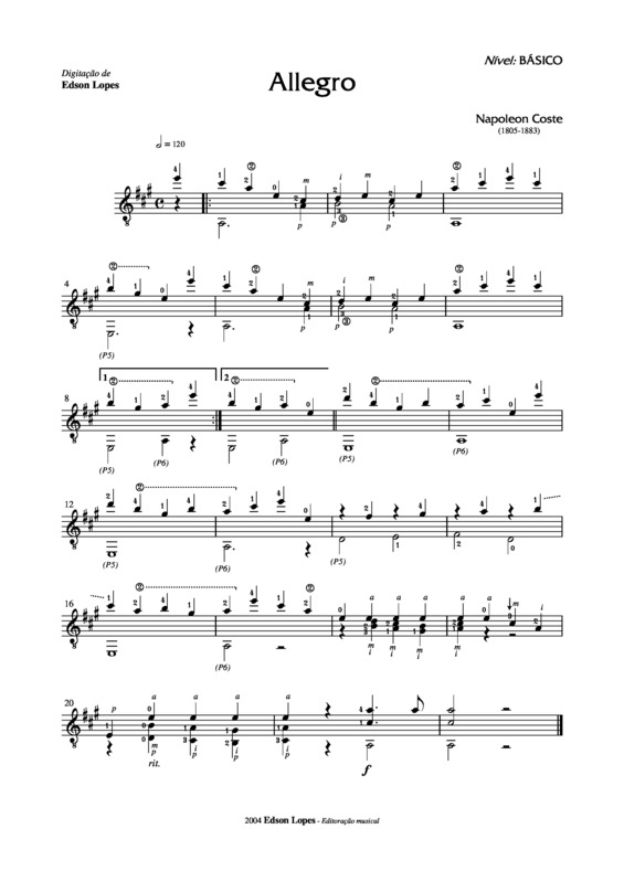 Partitura da música Allegro v.8