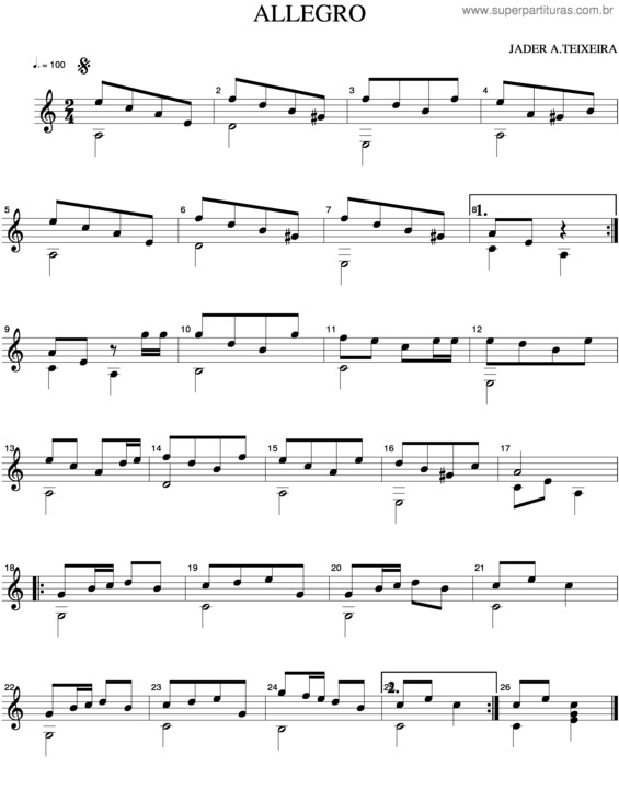 Partitura da música Allegro