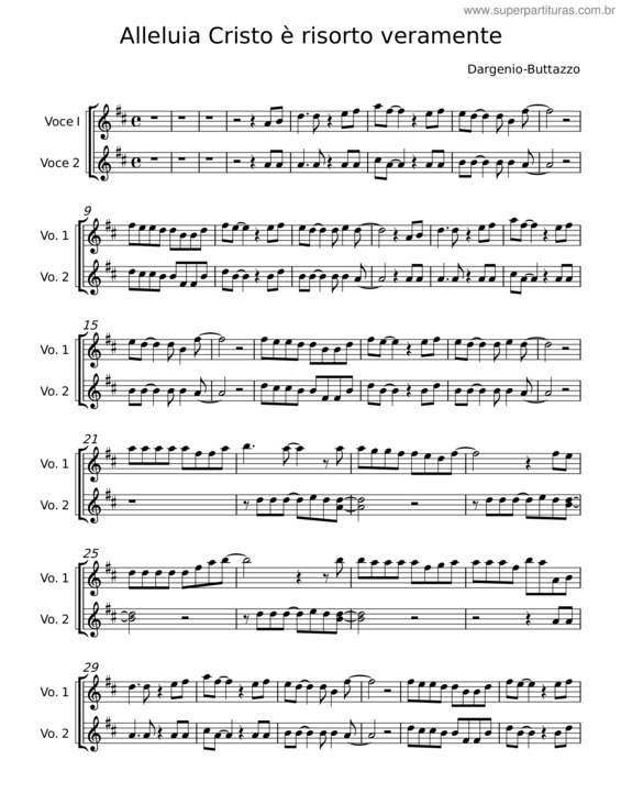 Partitura da música Alleluia – Cristo È Risorto I – Valentino Donella