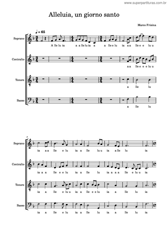 Partitura da música Alleluia, Un Giorno Santo