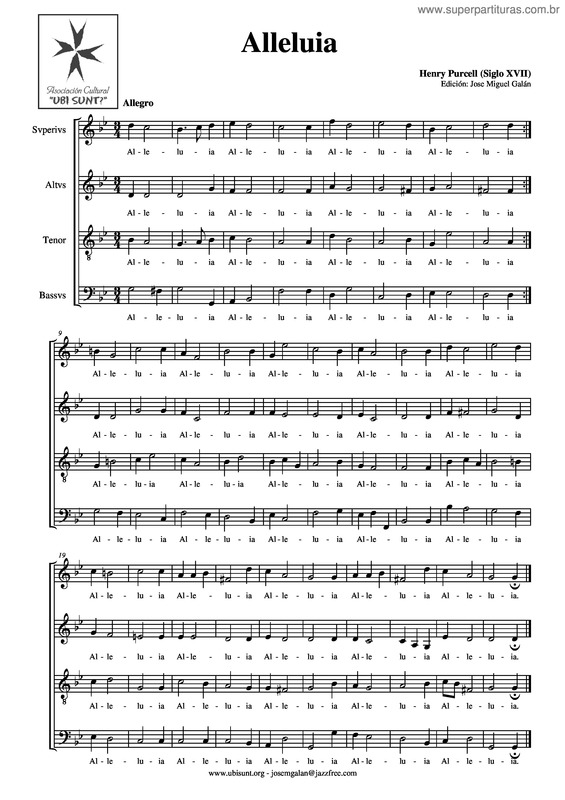 Partitura da música Alleluia v.2