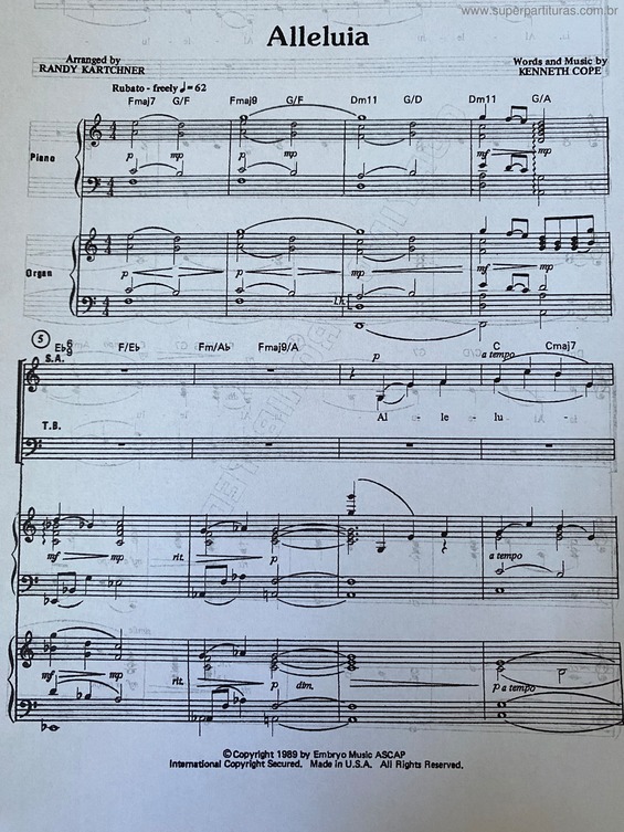 Partitura da música Alleluia v.7