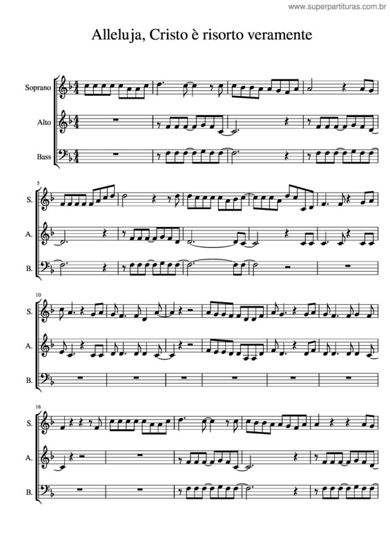 Partitura da música Alleluja, Cristo È Risorto Veramente