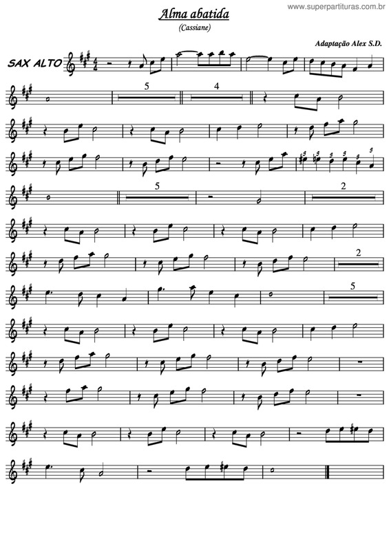 Partitura da música Alma Abatida