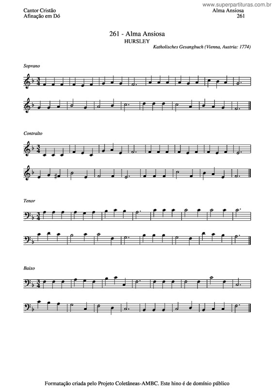 Partitura da música Alma Ansiosa