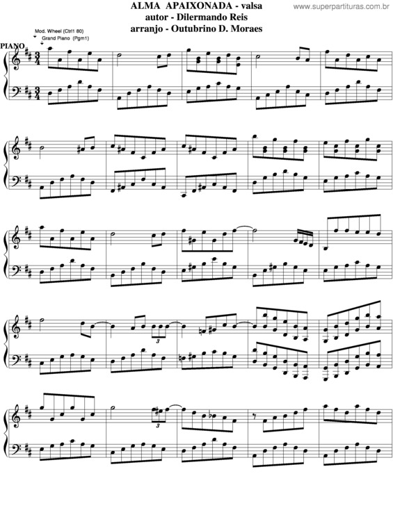 Partitura da música Alma Apaixonada v.5