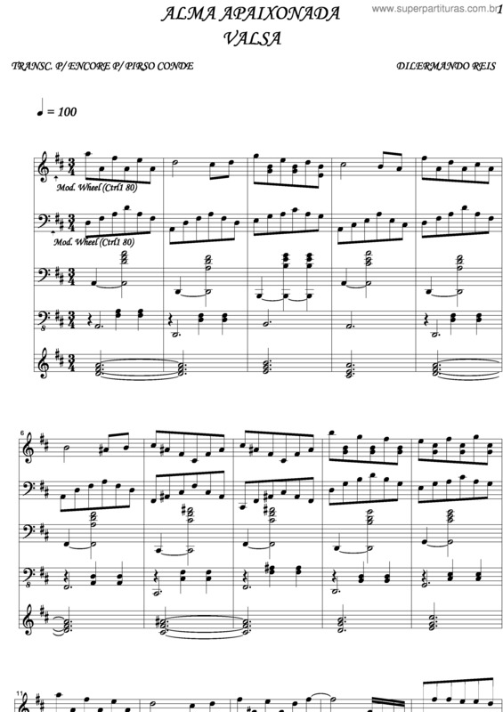 Partitura da música Alma Apaixonada