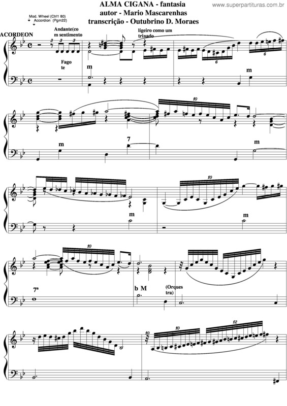 Partitura da música Alma Cigana 