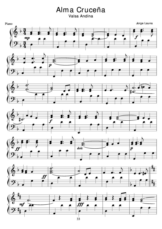Partitura da música Alma Crucena v.2