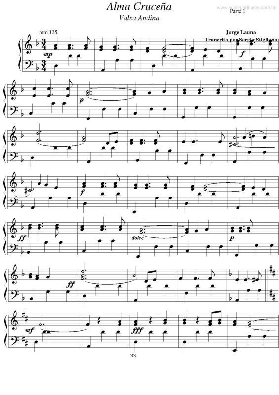 Partitura da música Alma Crucena