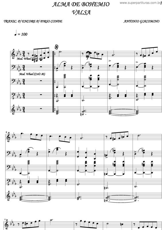 Partitura da música Alma De Bohemio v.2
