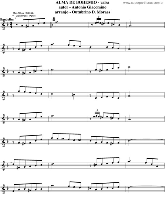 Partitura da música Alma De Bohemio v.4