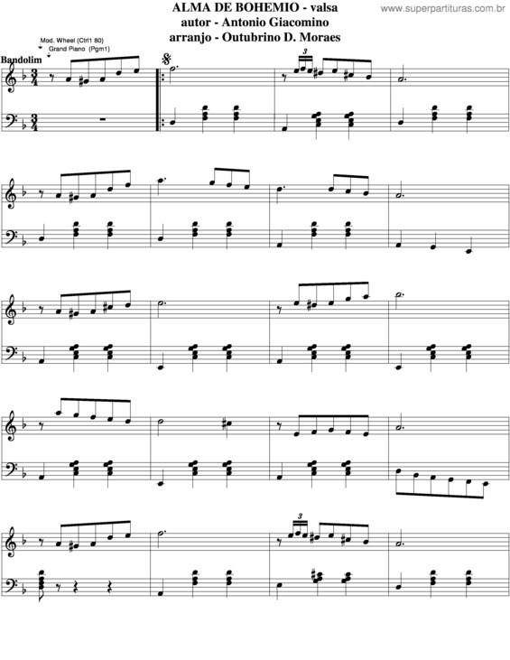Partitura da música Alma De Bohemio v.5