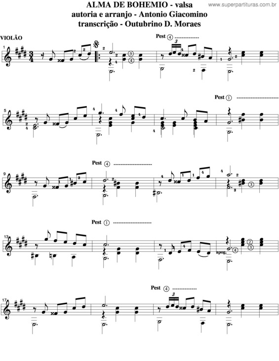 Partitura da música Alma De Bohemio