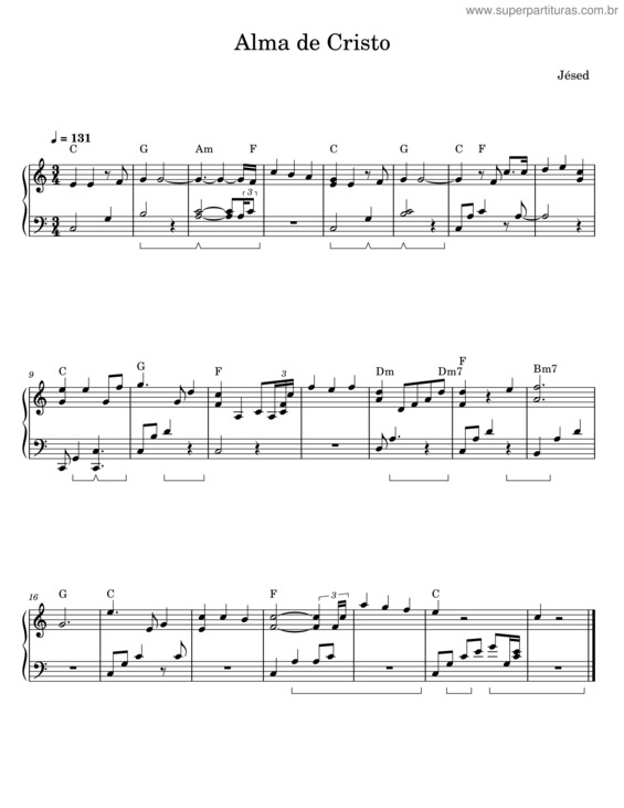 Partitura da música Alma De Cristo – Jesed