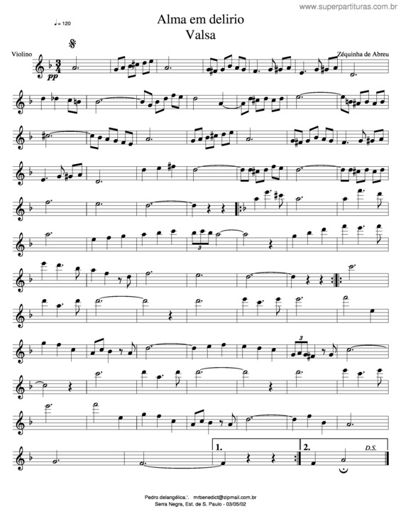 Partitura da música Alma Em Delírio v.2