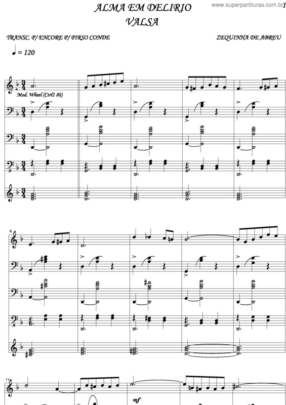 Partitura da música Alma Em Delírio v.3