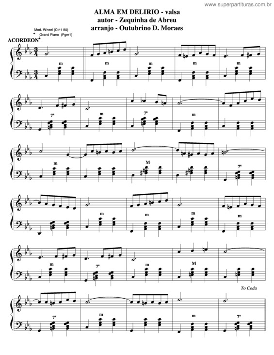 Partitura da música Alma Em Delírio v.4