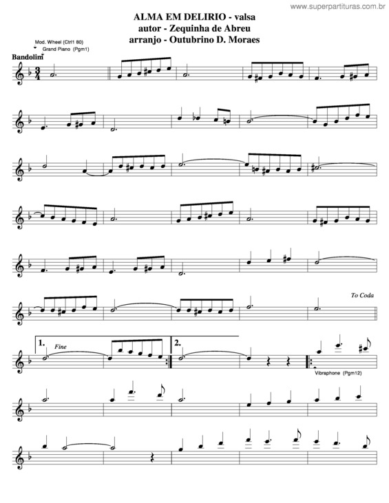 Partitura da música Alma Em Delírio v.5