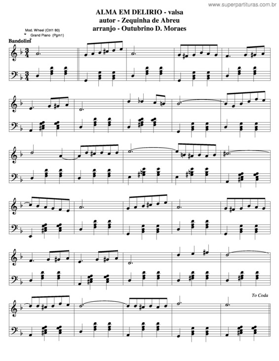 Partitura da música Alma Em Delírio v.6