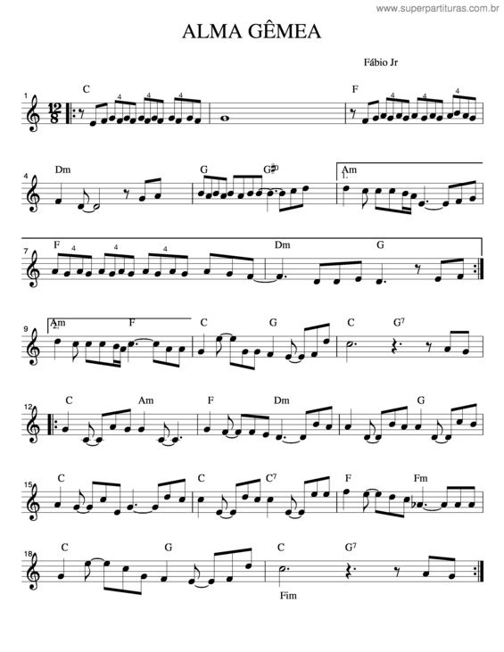Partitura da música Alma Gemea v.3