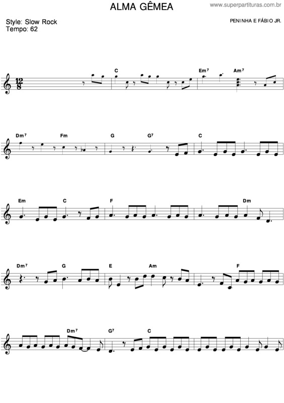 Partitura da música Alma-Gêmea v.5