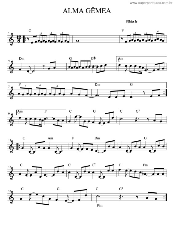 Partitura da música Alma Gemea