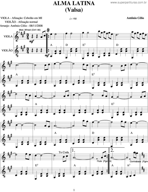 Partitura da música Alma Latina v.3