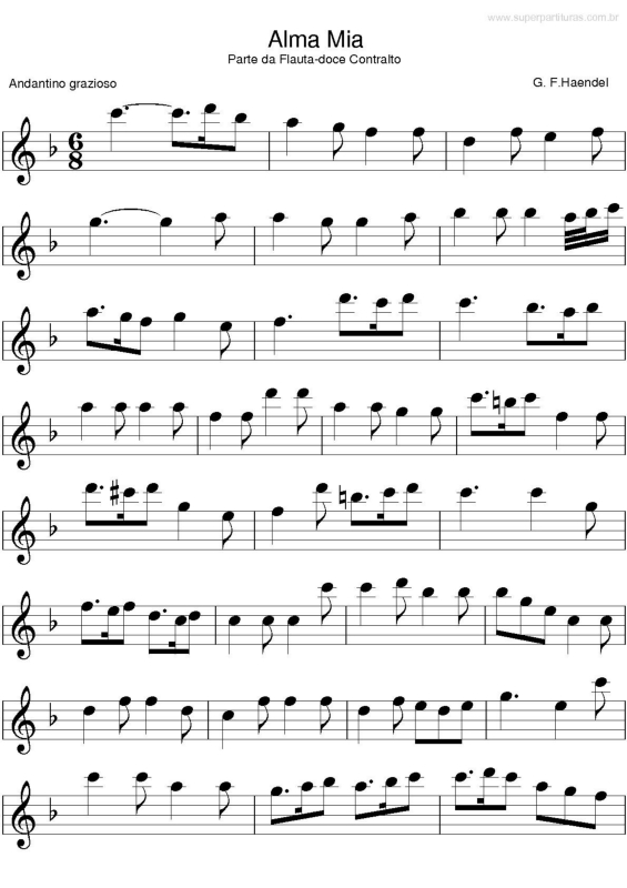 Partitura da música Alma Mia